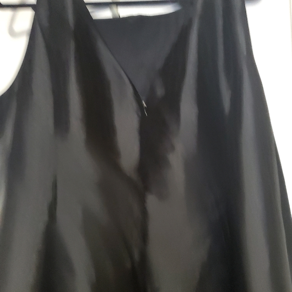 Adrianna Papell Black Satin Midi Dress - Picture 2 of 7